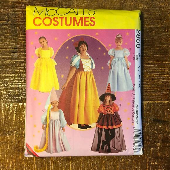 McCalls Sewing Pattern 2856 Costume Fairy Tale Storybook Princess 10-12-14 UNCUT - Picture 1 of 2